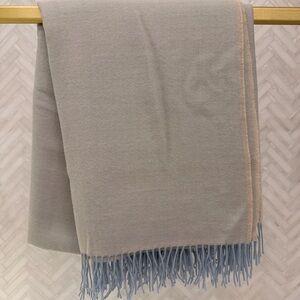 Alicia Adams Alpaca Light Gray and Cream Throw Blanket